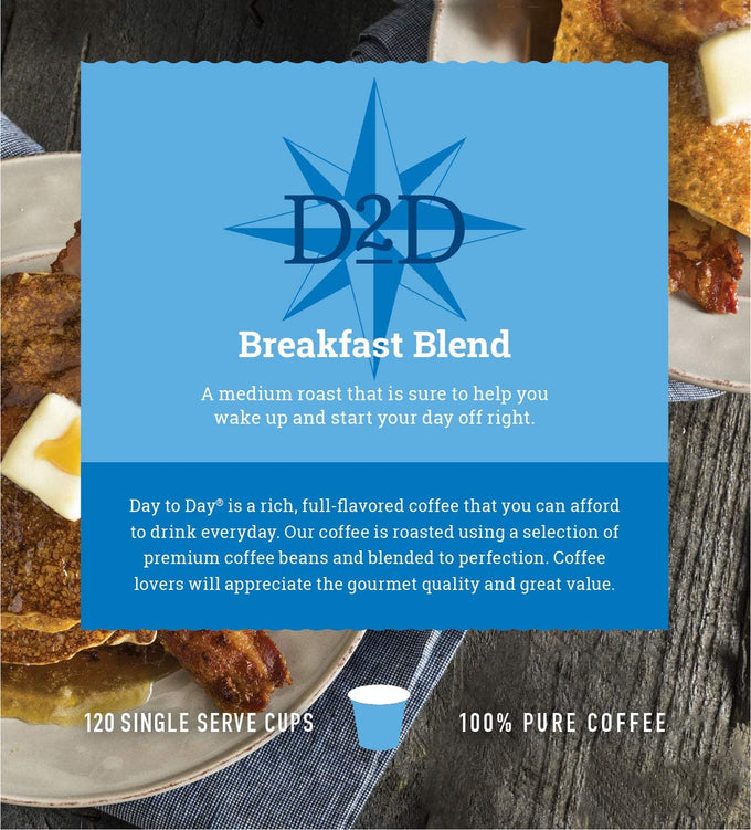 Day To Day Coffee Pods, Breakfast Blend Medium Roast, 120 Count K-Cup