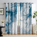 Grey Black Gold Ink Marble Blackout Window Curtains 2 Panels 84" L x 53" W