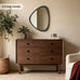 HOMECOOKIN 25 x 20 Asymmetrical Mirror, Irregular Wooden Wall Mirror for Bedroom, Living Room,Entryway– Mid-Century Modern Decorative Mirror, Solid Wood Frame, Pebble Shaped Design (Dark Brown)