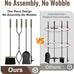AMAGABELI GARDEN & HOME Fireplace Tools Set 5 Pcs Wrought Iron Indoor with Stand for Fire Place Kit Holder Wood Stove Hearth Accessories Chimney Fire Pit Tongs Shovel Brush Poker Fireset Outdoor Brass