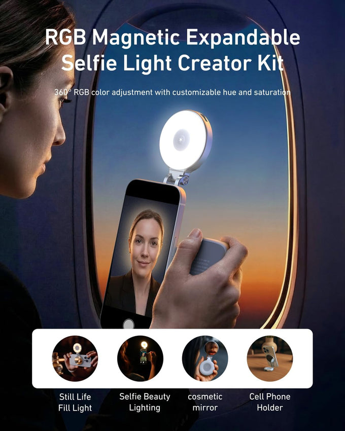 TELESIN Fun Shot Magnetic Phone Camera Grip & 4 in 1 RGB Selfie Light Kit