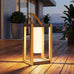 Solar Yard Outdoor Solar Lanterns, Solar Lamp Decorative Outdoor Water-Resistant Steel Table Decor with Handle for Patio, Yard, Porch, Small Woodgrain