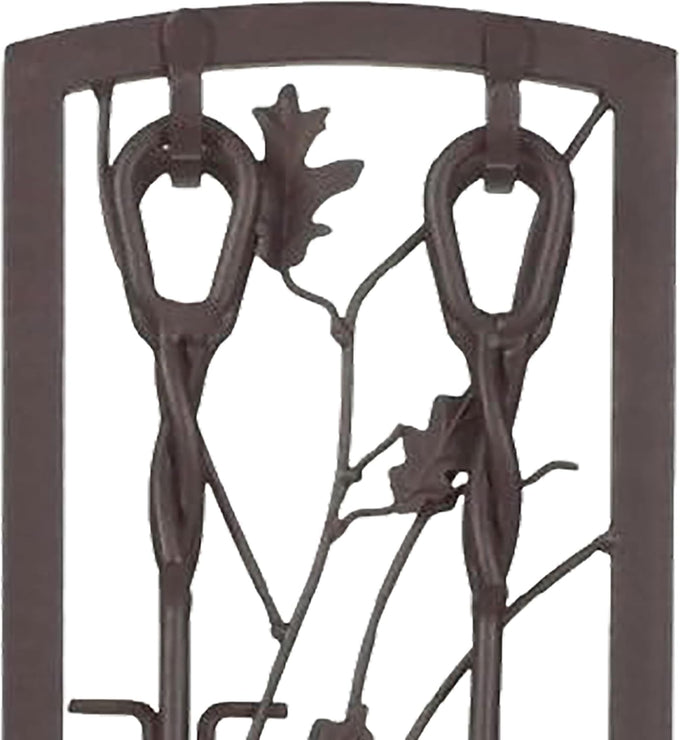 Panacea Fireplace Tool Set 5 Piece, Oak Leaf 30", Colonial Brown