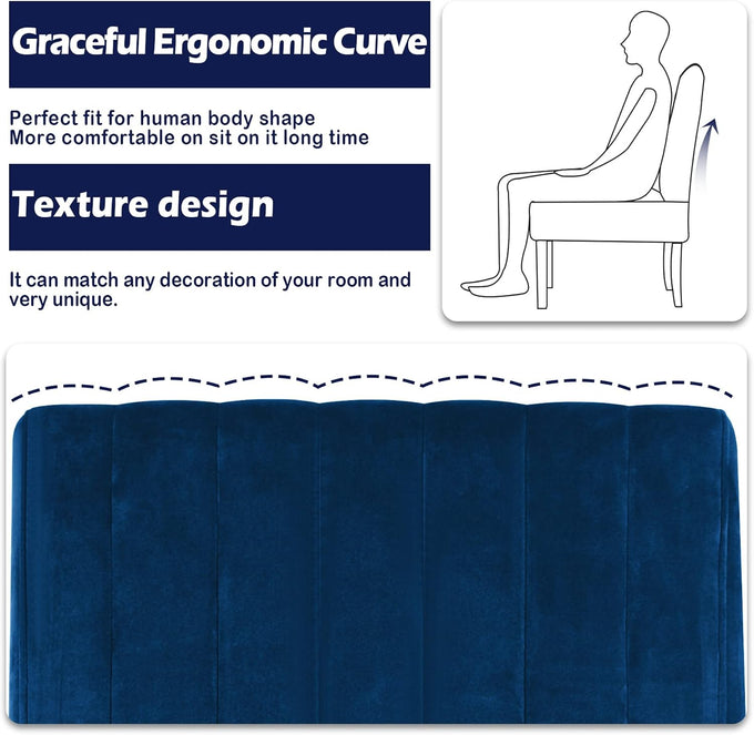 STHOUYN Mordern Velvet Armless Accent Chair Decorative Slipper Chair Vanity Chair for Bedroom Desk, Corner Side Chair Living Room Furniture (1, Navy Blue)