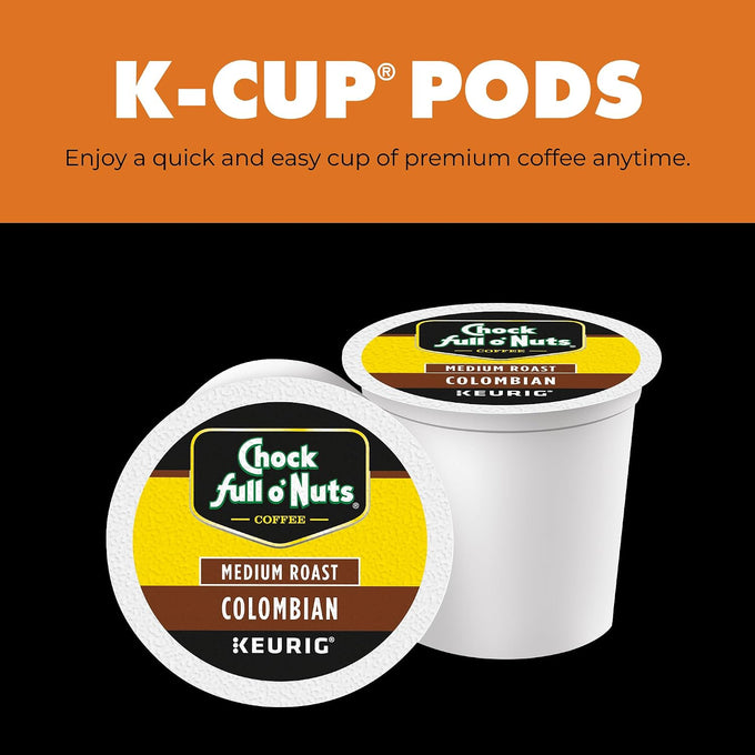 Chock Full o' Nuts K-Cup Pods - Colombian, 6-Pack of 12 K-Cup Pods