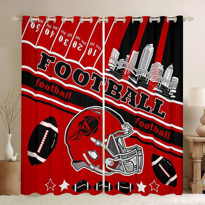 Feelyou Football Blackout Curtains for Bedroom Living Room
