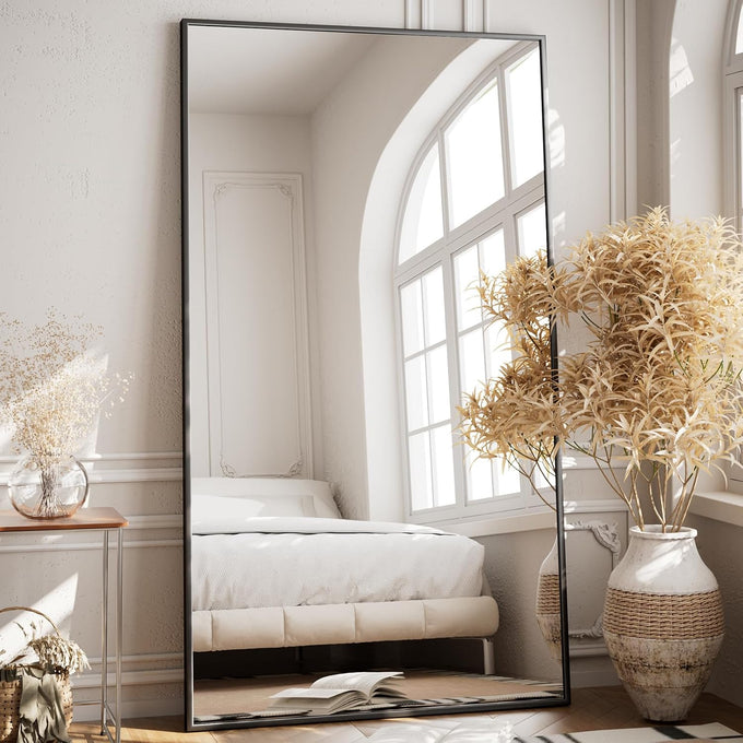 VooBang Mirror Full Length - 21" x 57" Floor Mirror with Stand Black