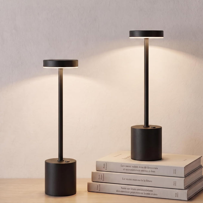Cordless Table Lamp Set of 2, Gold Rechargeable Table Light