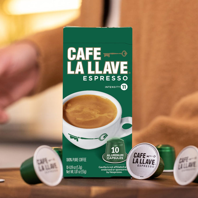 Café La Llave Espresso Aluminum Capsules, Dark Roast, 80ct