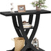 FAVOOSTY 31.5" Entryway Table, 3 Tier Hallway Table, Console Tables, Black