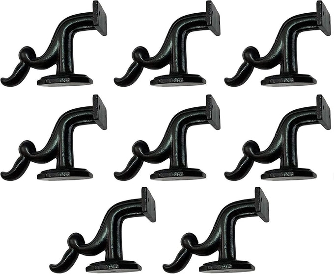 Adonai Hardware Izrahiah Medium Antique Wrought Iron Sturdy Handrail Brackets (2.3" x 4 Pack, Antique Brass) for DIY Easy Installation, Staircase, Stairs, Railings, Support and Home Decor