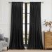 PRIMROSE Black Curtains 120 inch for Living Room Velvet Drapes Blackout Rod Pocket Back Tab Window Treatment Semi Room Darkening Decor Curtains for Bedroom Set of 2 Panels