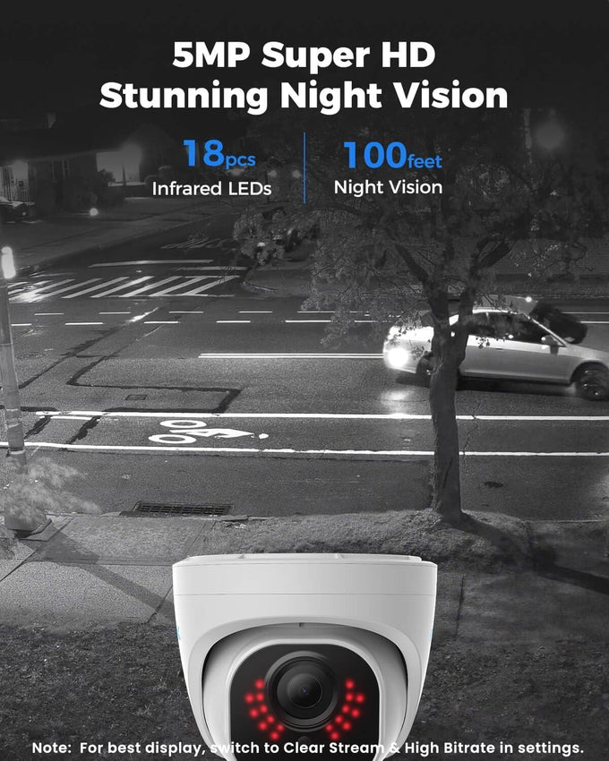 REOLINK RLC-520A 5MP PoE Security Camera, Outdoor Dome with IR Night Vision