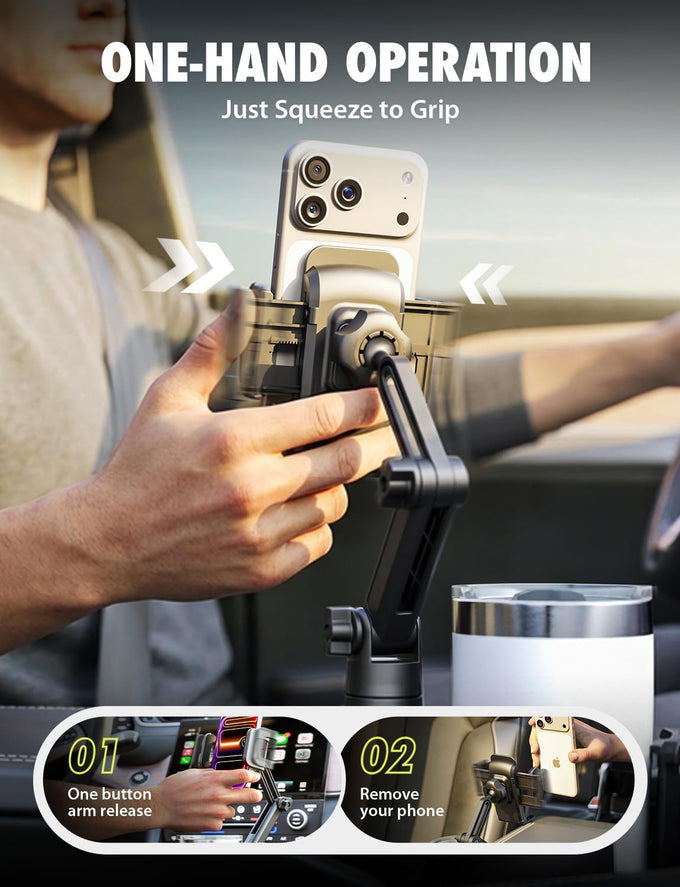 Bracketron Cup Holder Phone Mount for Car, TripGrip Truck Phone Holder