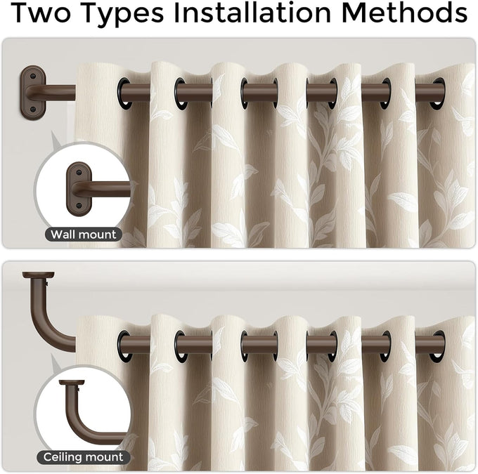 2 Pack Curtain Rod 36-120 Inch, Bronze Curtain Rods for Windows