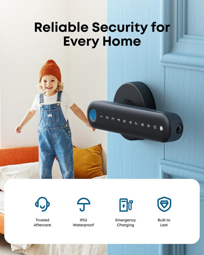 eufy Security Smart Lock FamiLock C32 4-Pack, Fingerprint Lock with Handle