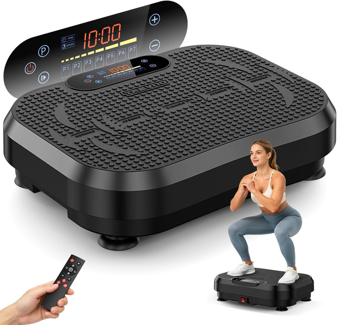 Vibration Plate Exercise Machine 199 Speeds Lymphatic Drainage Black