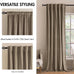 MIULEE Velvet Curtains 52x108 inches 2 Panels Light Taupe Blackout Curtains