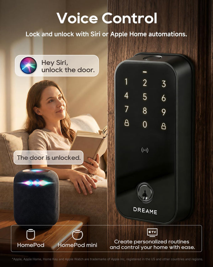 Dreame Lite Smart Door Lock, Keyless Entry Deadbolt Lock for Front Door
