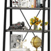 BON AUGURE 5 Tier Ladder Shelf, Leaning Bookshelf, Wood Metal Storage Shelf