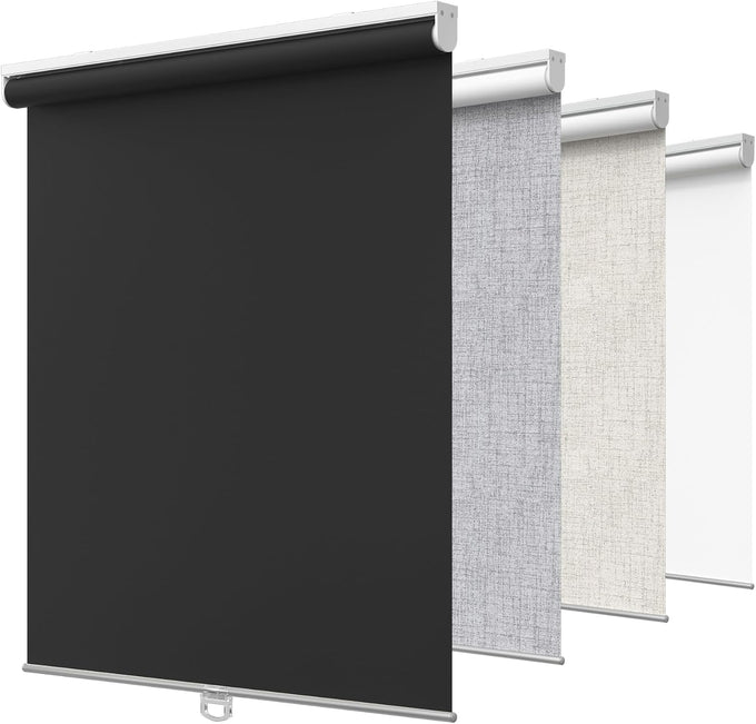 GENIMO Cordless Blackout Roller Shades, 53" W X 72" H, Ivory White
