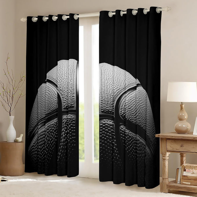 jejeloiu Basketball Gaming Sports Curtains Window Room Decor 52 x 84 Inch