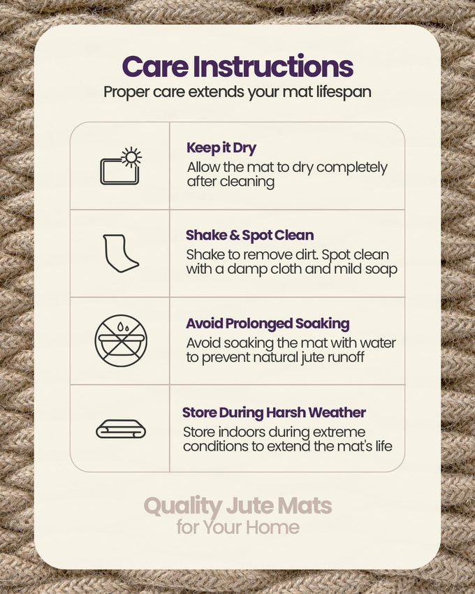 DEXI Jute Door Mat 24x36, Leaf Shaped Inside Entry Mat, Beige