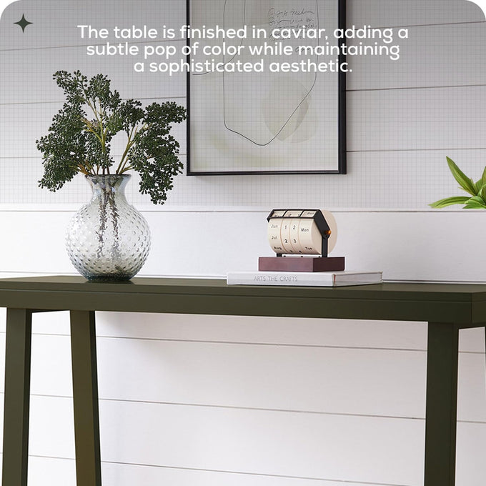 Kings Brand Furniture Emma Narrow Console Table, 44-Inch Wood Entryway Table for Hallway, Living Room, Behind Sofa, Modern Accent Sofa Table for Foyer, Space Saving Design (Caviar, 44 inches)