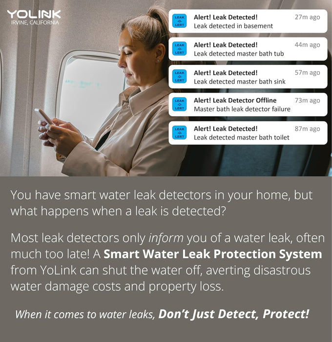 YoLink Water Leak Sensor 1 Kit: 6-Pack + Hub