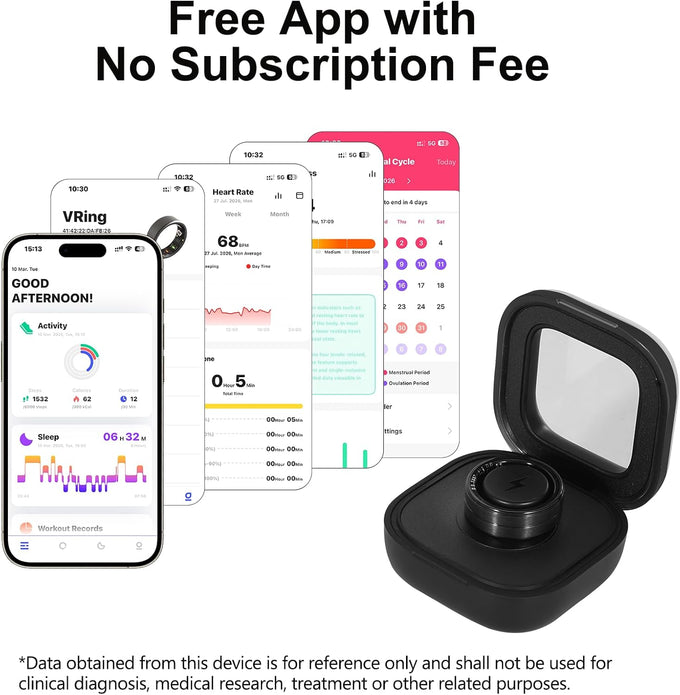 Smart Ring for Women Fitness Ring Health Ring, No Subscriptio Black 10#