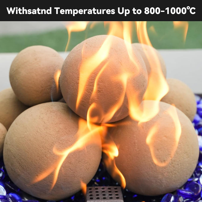 Skyflame 12PCS Fire Pit Ceramic Balls for Indoor Outdoor Fireplace