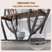 HavenlyYouth Leaf Design Console Table for Entryway, 3-Tier Storage, 30mm Thick Rustic Brown Industrial Metal Frame, Easy-to-Assemble Narrow Accent Table, Space-Saving for Hallway, Entrance, Foyer
