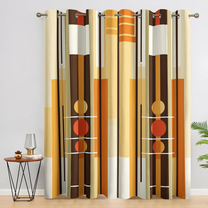 Mid Century Modern Curtains 84 Inch 2 Panels, Home Essentials