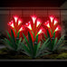 Homight Solar Metal Agave Lily Flower Garden Sculpture with LED Lights 30.3 Inch Waterproof Outdoor/Indoor Yard Decor Handmade Lawn Ornament Gift for Family Friends (3, Grass Green)