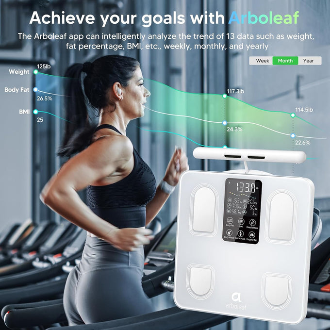 arboleaf Smart Scale with BMI, Body Fat, Muscle Mass, 50+ Body Metrics
