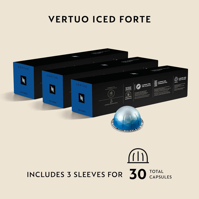 Nespresso Vertuo, Ice Forte, Dark Roast, 30-Count Espresso Pods