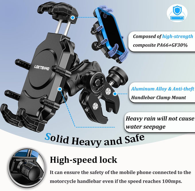 LOKTENWO Motorcycle Phone Mount with Vibration Dampener