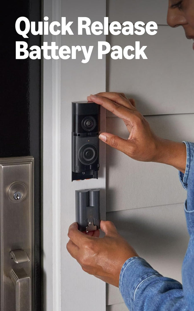 Ring Battery Doorbell 2K Plus (newest model), Retinal 2K with wide-angle video, up to 6x Enhanced Zoom, Night Vision, and Quick Release Battery Pack, Nickel Silver