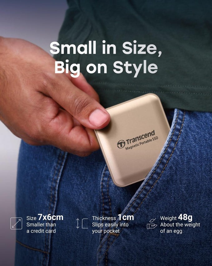 Transcend 1TB ESD420 Portable Magnetic SSD Up to 2000MB/s USB3.2 Gen2x2