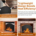 26" Fireplace Back Plates with Feet, Lightweight Firebacks for Fireplace, Iron Fireplace Reflector Plate, Fireplace Heat Reflector, Fireplace Wall Protection, Heat Resistance up to 1400°F