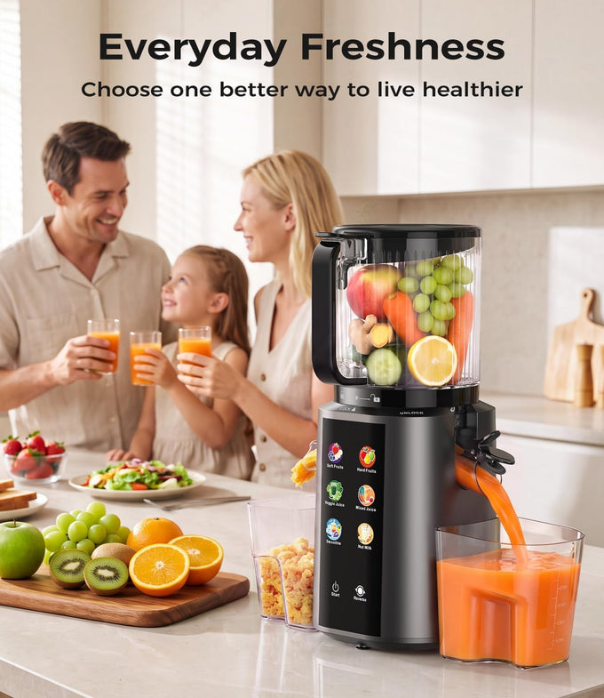 Onelive 6-in-1 Cold Press Juicer Machine for Fruits Veggies Sorbet Nut Milk