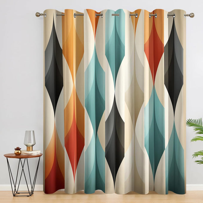 Mid Century Modern Curtains 84 Inch 2 Panels, Home Essentials