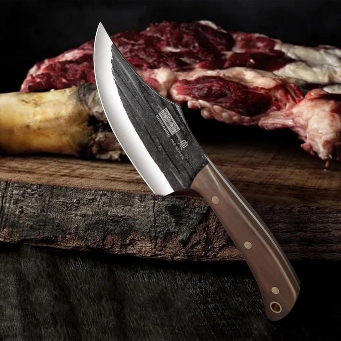 HOSHANHO Butcher Knife Set, Sharp Kitchen Knife Set & Roll Bag Gift for Men