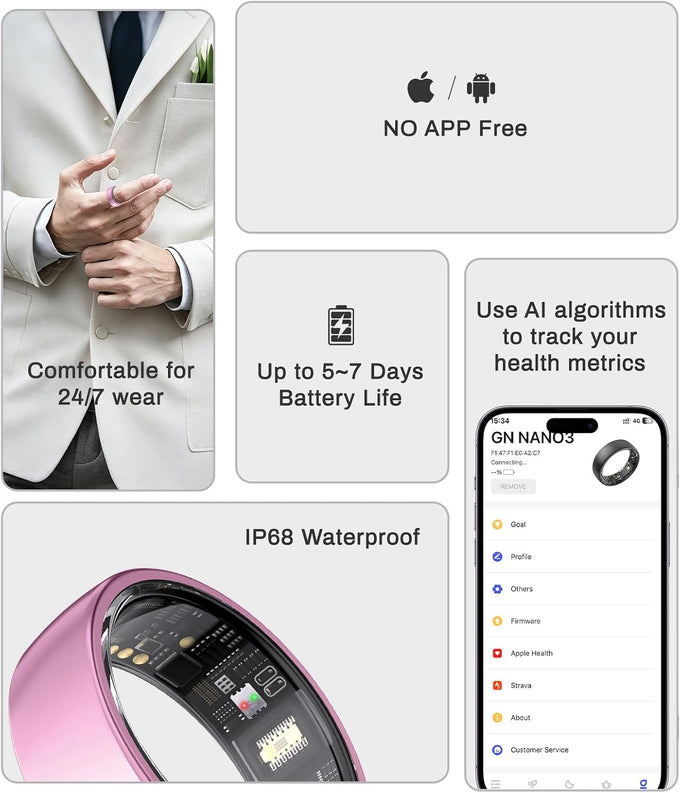 AI Smart Ring for Women Men, Health Ring with AI Health Analysis