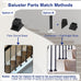 Sidasu 16-Pack Wrought Iron Stair Balusters, 44" Basket Twist Design