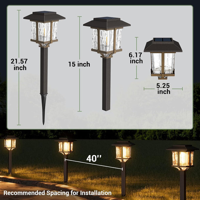 XMCOSY+ Solar Outdoor Lights Waterproof 6 Pack, 2-Tone Solar Garden Lights