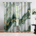 Marble Blackout Curtains for Bedroom Living Room, Turquoise Marble Curtains & Home Decor, Abstract Luxury Window Treatments, Thermal Grommet Nordic Modern Drapes, 96" Curtains 2 Panel Set