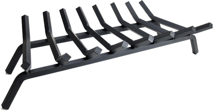 Pleasant Hearth - 3/4" Premium Solid Steel Fireplace Grates - Lifetime Warranty, Black, 33-Inch
