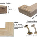 G&T Wood Products Modern Red Oak Handrail Kit with Wall Returns and Wall Mount Brackets. Rectangular 6002 Profile. Solid and Unfinished Red Oak.