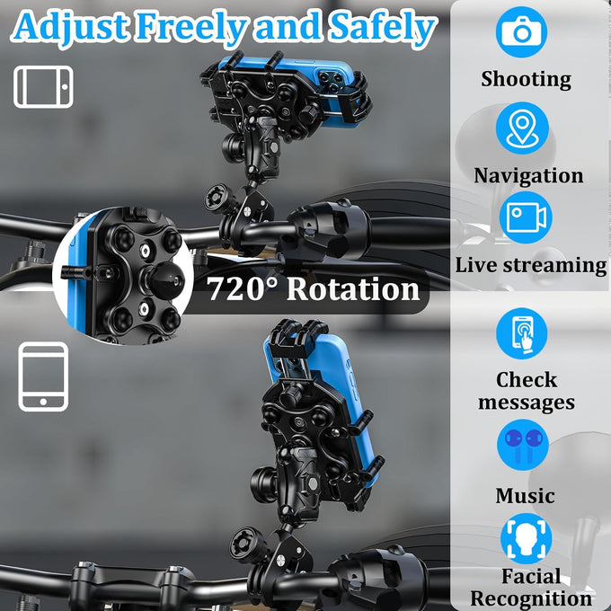 LOKTENWO Motorcycle Phone Mount with Vibration Dampener
